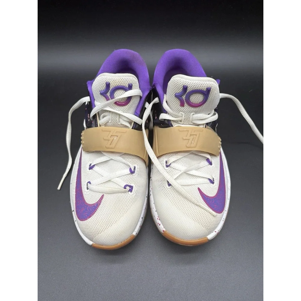 Nike KD 7 PB&J Basketball Shoes Youth 5Y White Purple Good Jelly Drip 669942-155